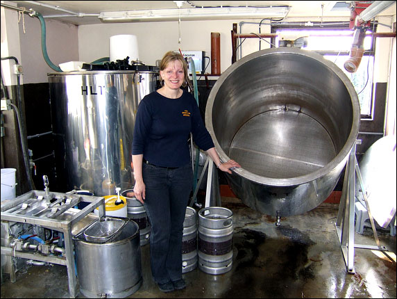 Sue Simpson beside Mash Tun