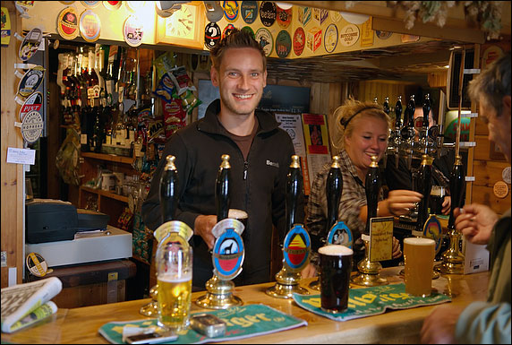 At the bar of the Railway Arms pub, Alton