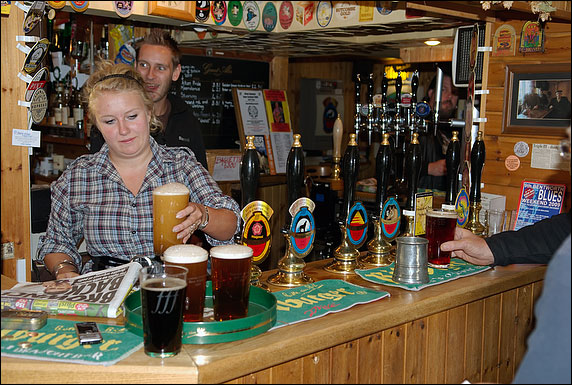 At the bar of the Railway Arms pub, Alton