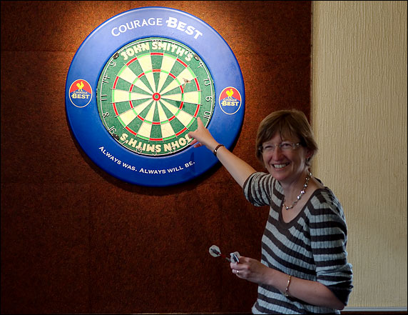Inside the The Eight Bells pub - Darts