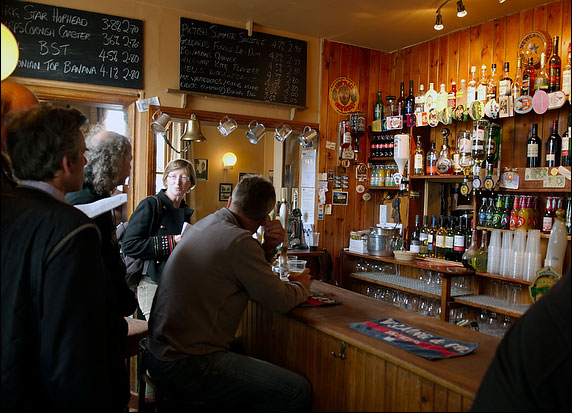 At the bar of The Hawkley Inn