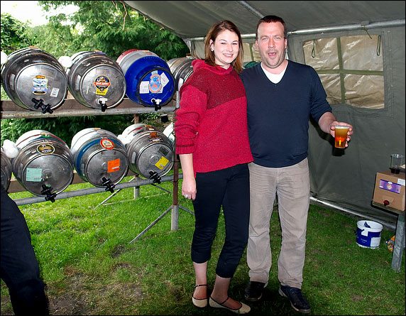 In the garden beer tent of The Hawkley Inn