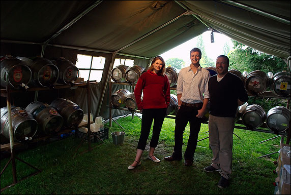 In the garden beer tent of The Hawkley Inn