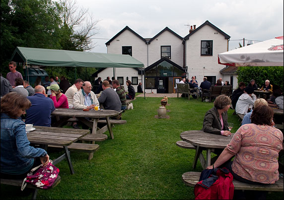In the garden of The Hawkley Inn