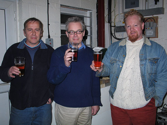 Alan (Drayman), Stephen Brown (Director) and Eddie Baines (Head Brewer)