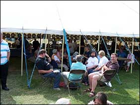 View outside beer tent