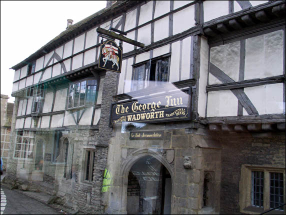 View of The George Inn from coach window