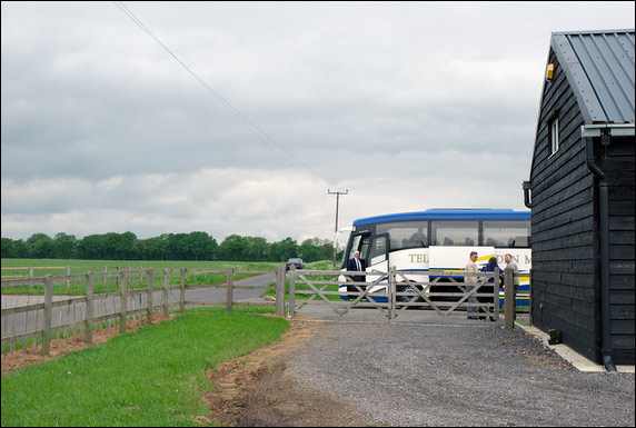 Coach arrives at the the Ramsbury Estate's Brewhouse
