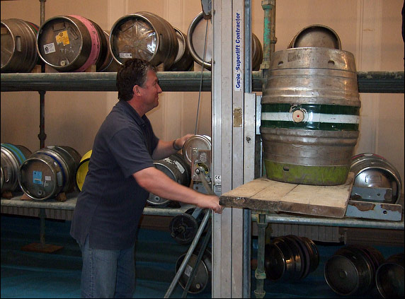 Setting up - loading casks onto the stillage