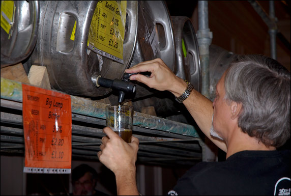 Beer being served