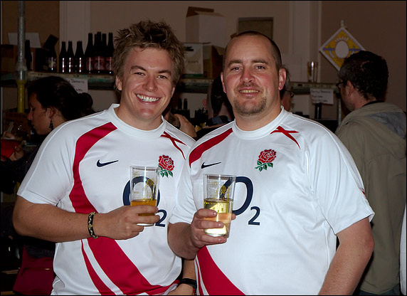 Two English Rugby supporters at the festival