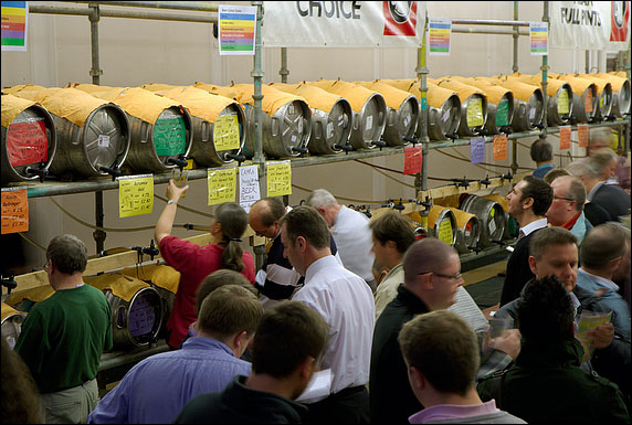 cask ale being served