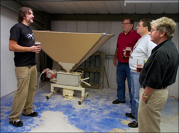 The Head Brewer Stuart Wastie in the Malt Loft