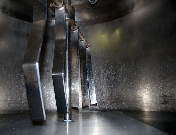 Inside the Lautering/Sparging vessel