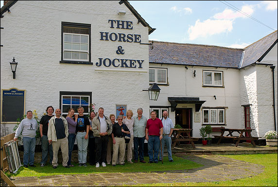 Group photo outside The Horse & Jockey