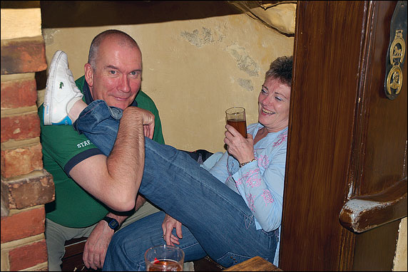 Cosy alcove seat beside the fire place in The White Horse, Hedgerly Village