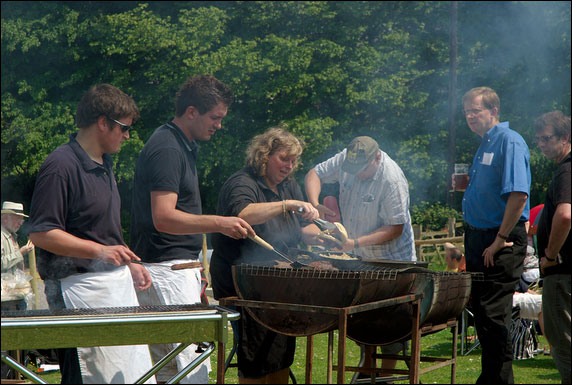 Queuing for food at the BBQ