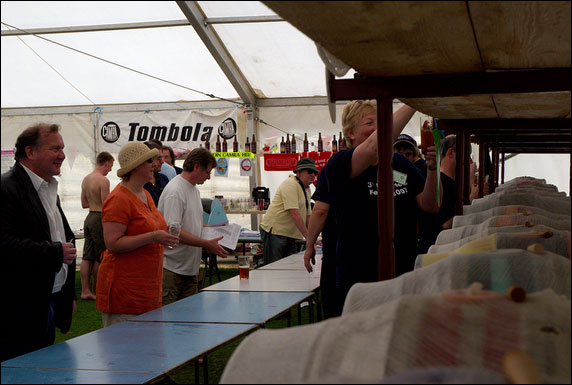 Shelly serving a customer