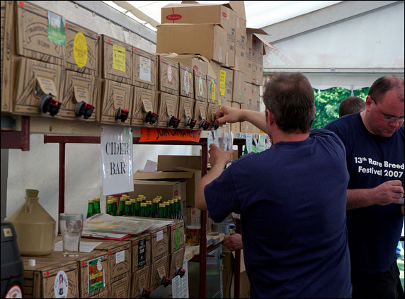Cider being drawn from the cask