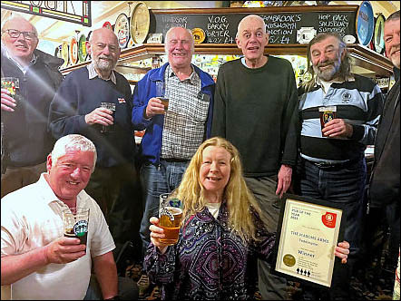 Award presentation in the Mason Arms 2024