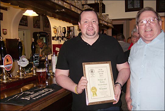 PotY 2011 presentation to Gavin Norman at the Prince of Wales on the 1st Dec