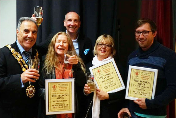 Presentation on the stage at the Twickenham Beer and Cider Festival